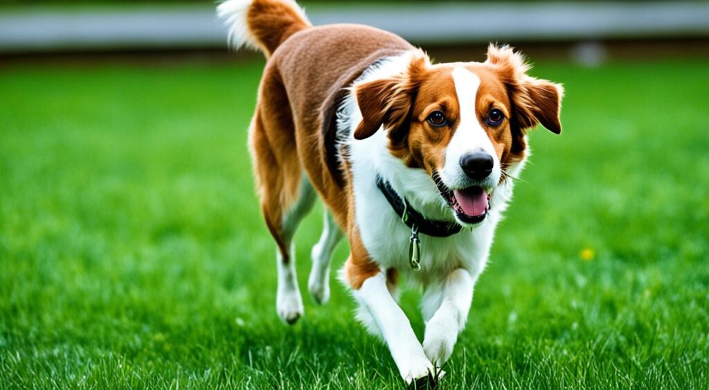 dog eating grass