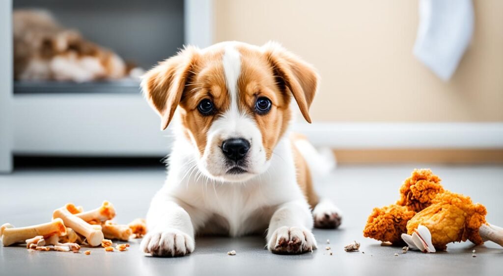 what to do if puppy eats chicken bones